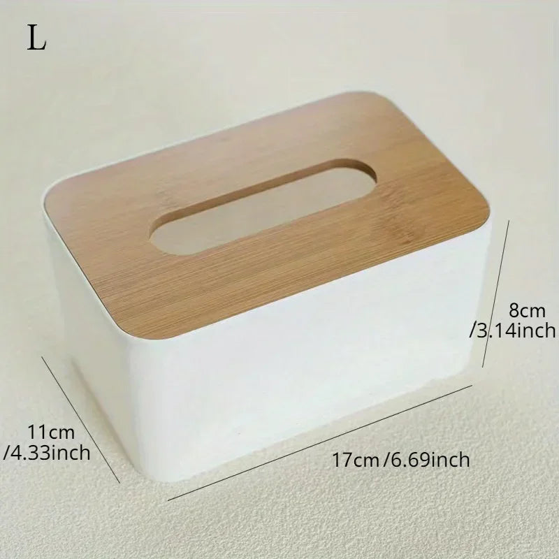 Boîte à mouchoirs en bois simple japonais organisant un bureau