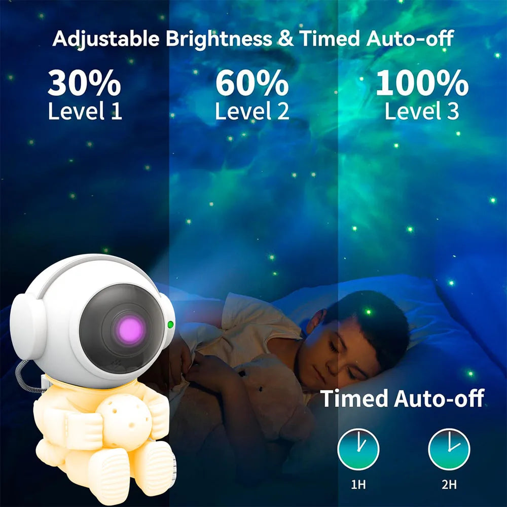 Projecteur galaxie avec câble USB branché