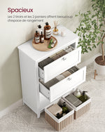 Meuble de rangement salle de bain 2 tiroirs blanc