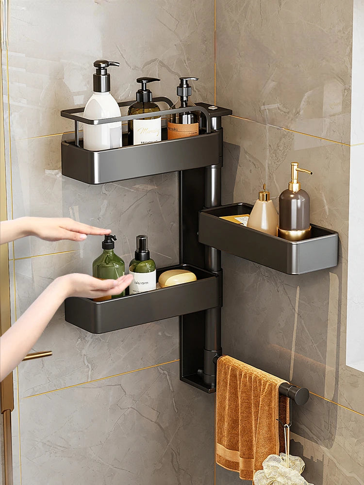 Étagère murale noire pour épices et salle de bain - Ombre Interieur