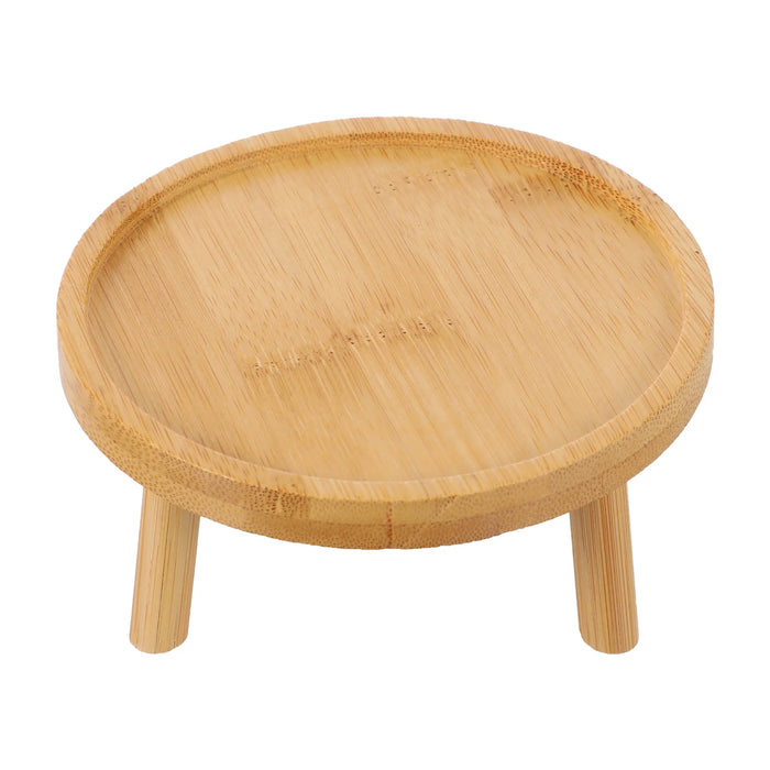 Support pour pot de fleurs en bois massif sur table de jardin