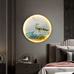 Applique lumineuse style oriental avec motif oiseau pour restaurant