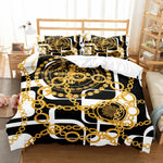 Détail motif baroque chaînes sur lit