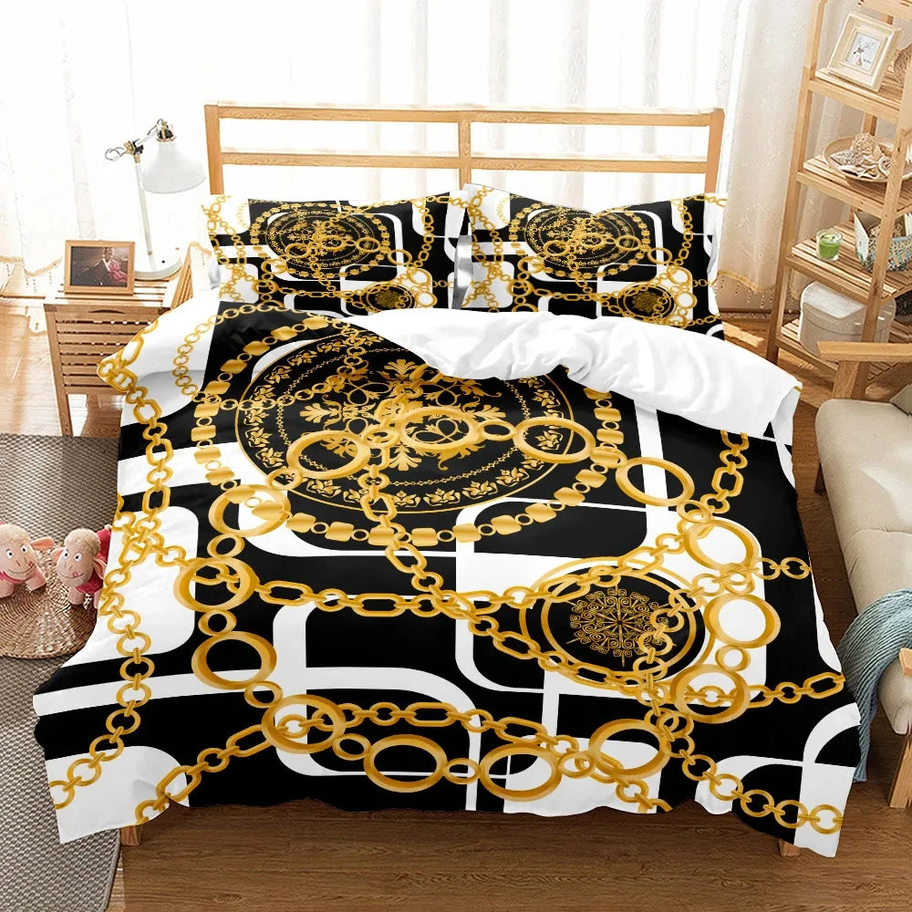 Détail motif baroque chaînes sur lit
