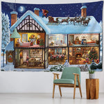 Motif Noël wapiti Père Noël sapin