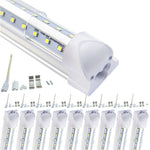 Lot de 10 tubes LED T8 1,2 m double V blanc chaud