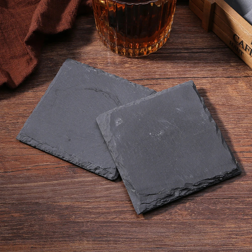 Lot de 4 sous-verres blancs en ardoise