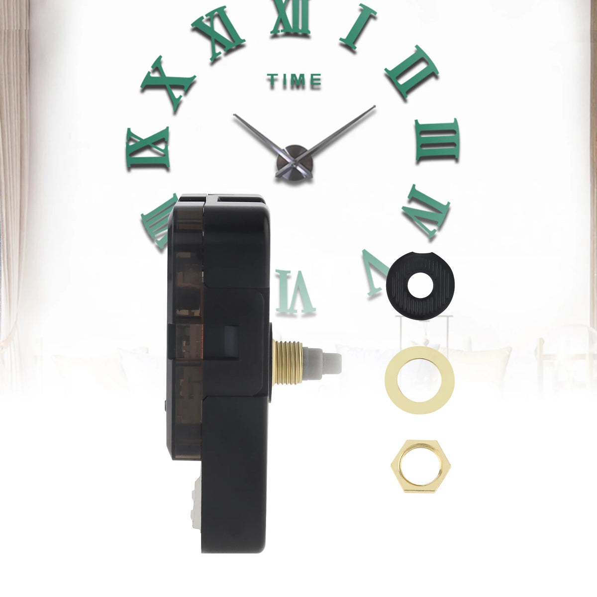 Mécanisme d'horloge carré avec aiguilles pour bricolage