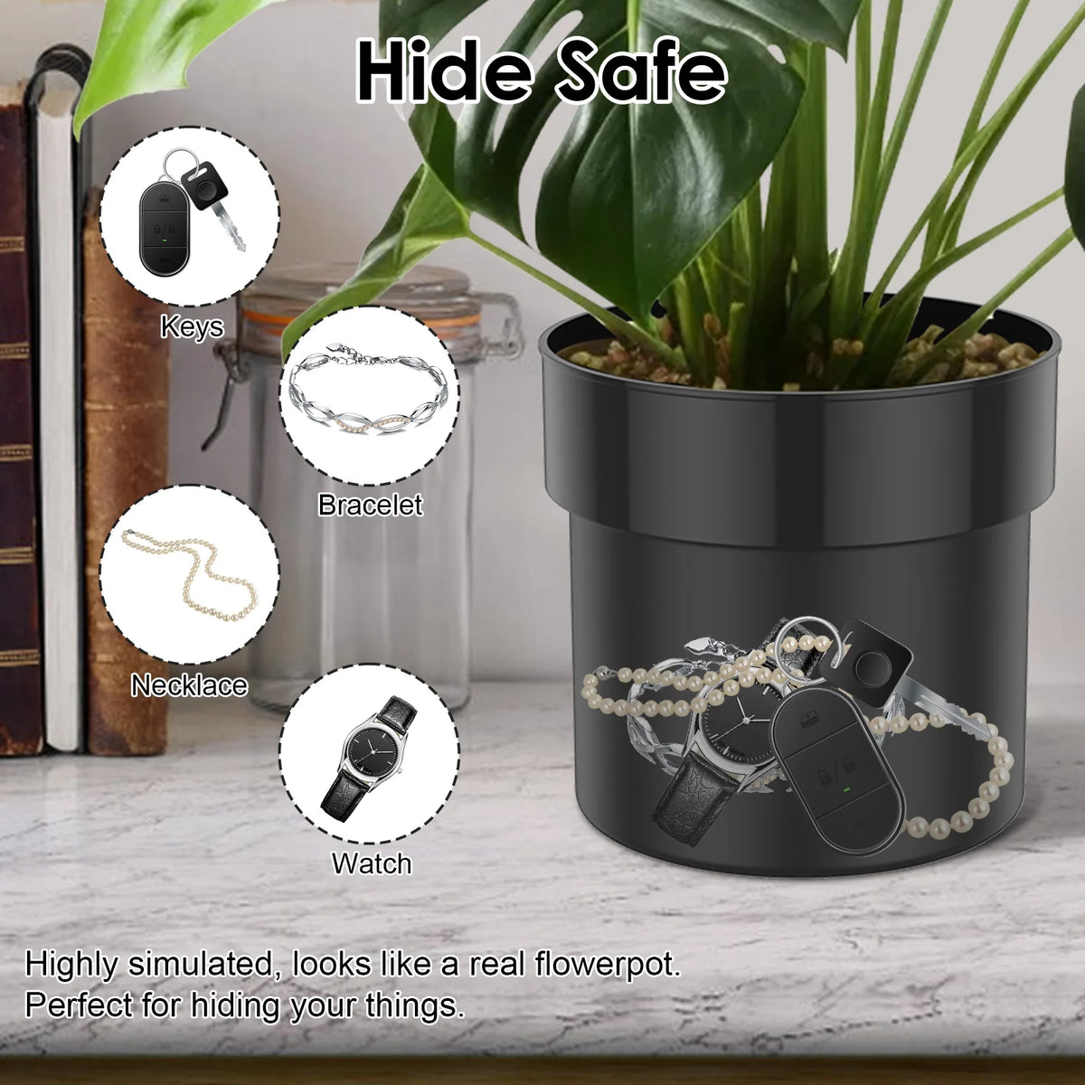 Pot de fleur avec plantes dans la couche supérieure