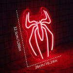 Enseigne lumineuse LED Spider Anime vue de près montrant le design acrylique