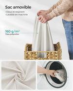 Panier à linge avec doublure amovible