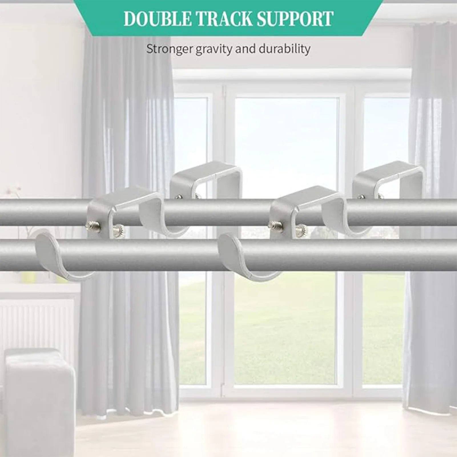 Support double en couleur chocolat sur un mur beige