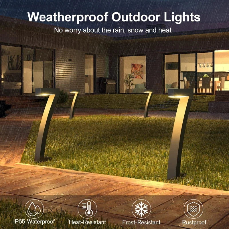 Lampe de jardin solaire contemporaine en ABS
