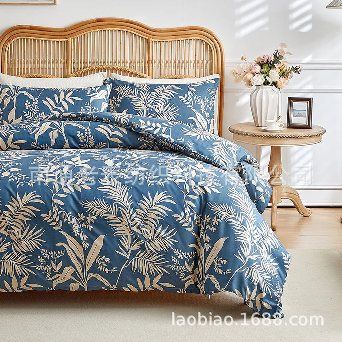 Housse de couette 240x260 cm en polyester sergé sur lit Queen Size