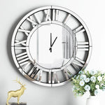 Horloge murale design argenté 60 cm vue d'ensemble