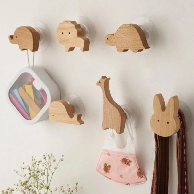 Patère bois décorative avec motif animal