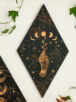 Décoration murale boho bois gris foncé