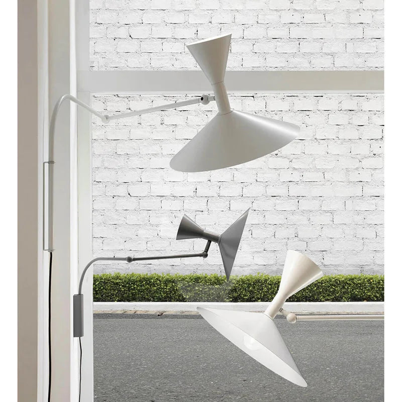 Applique murale bras articulé en métal vert pour décoration moderne