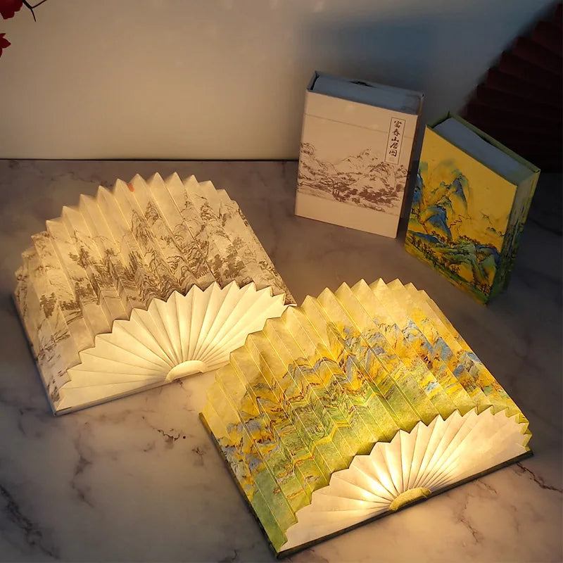 Lampe livre ouverte avec trois couleurs de lumière