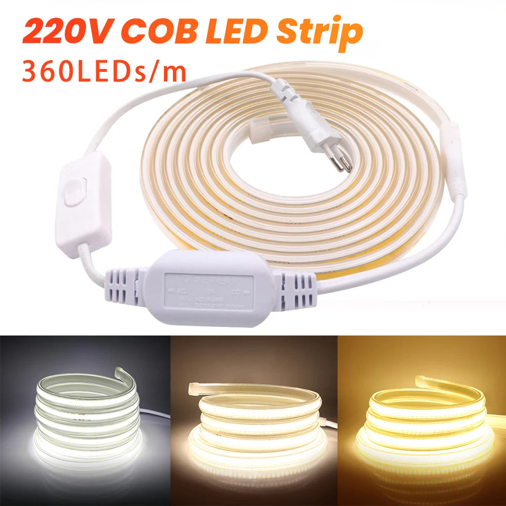 Ruban LED COB super lumineux blanc