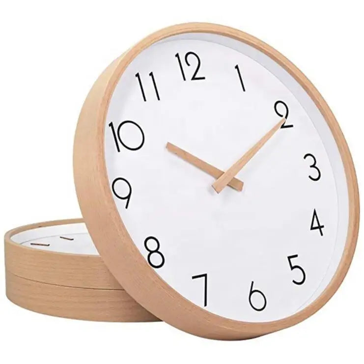 Horloge murale bois blanc vue de face