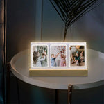 Cadre photo 3 en 1 acrylique avec lumière LED pour photos instantanées