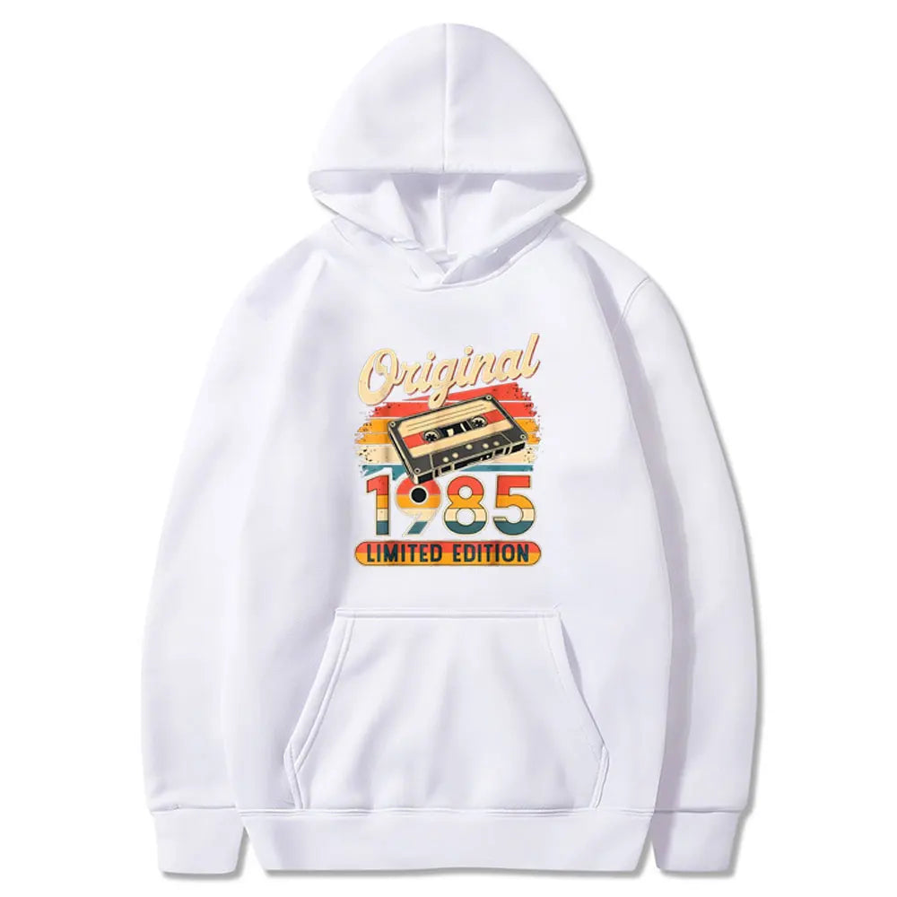 Sweat-shirt anniversaire 40 ans retro en polaire blanche streetwear