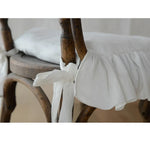 Housse coussin chaise coton volants bleu