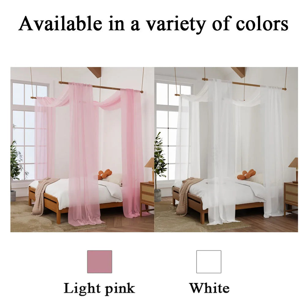 Écharpe de lit rose avec guirlandes lumineuses