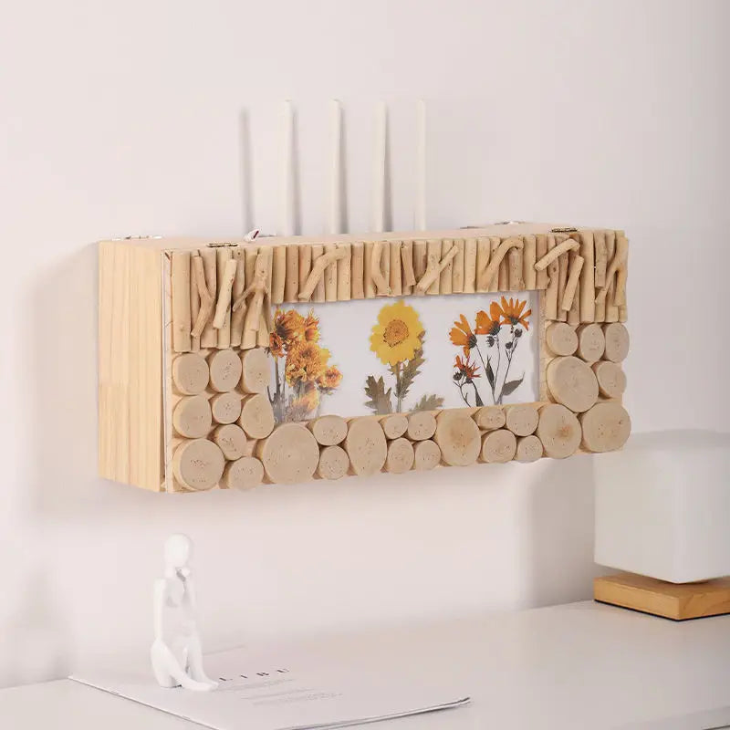 Boîte de rangement murale en bois blanc style nordique