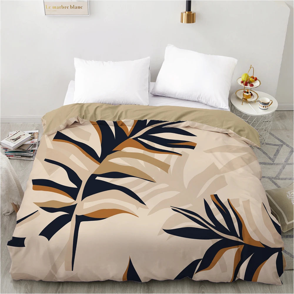Housse de couette 3D imprimée zip couleur jaune décoration bohème