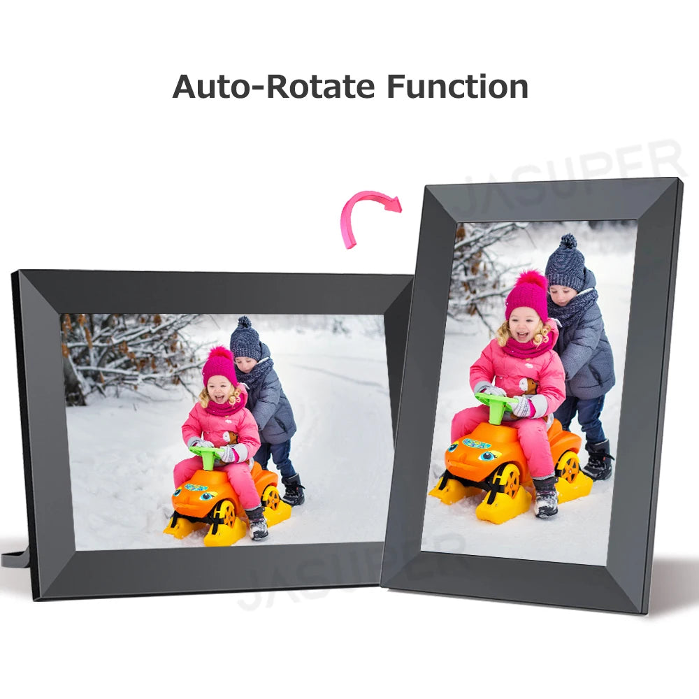 Cadre photo numérique WiFi 10.1 pouces écran tactile rotation