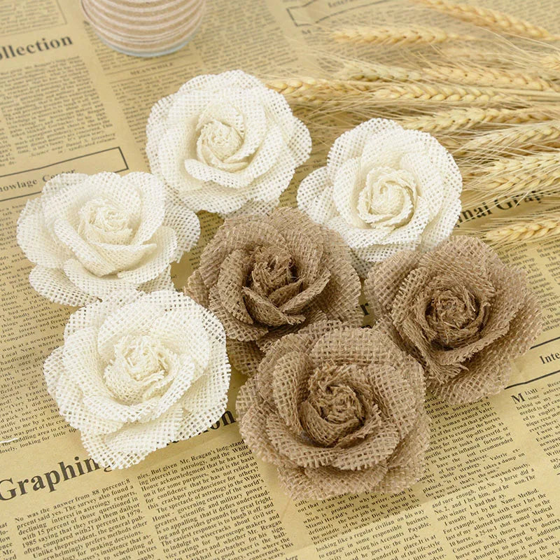 Roses en jute faites main - Ombre Interieur