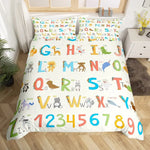 Housse de couette alphabet anglais enfants animaux mignons