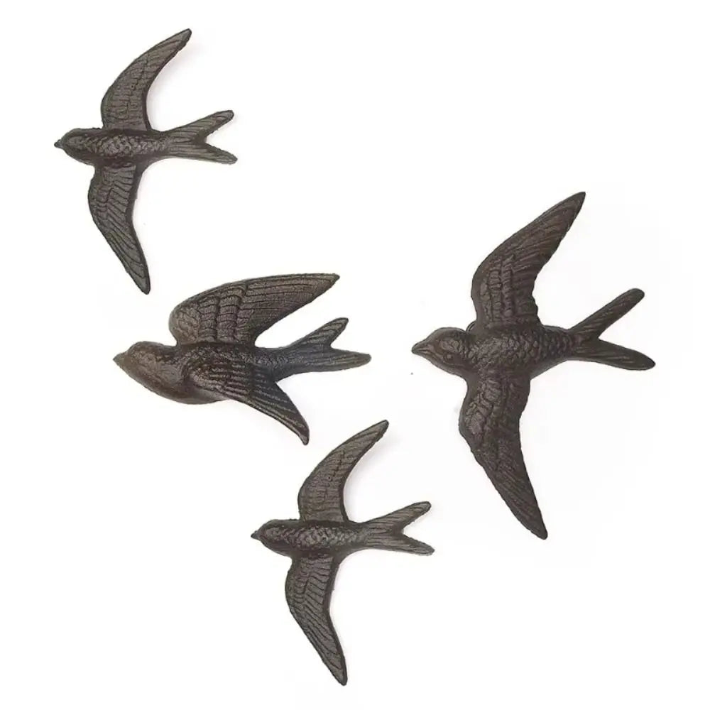 Hirondelle en fonte décoration murale gris clair