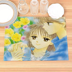 Set de table en lin imprimé 30x40 cm kaki foncé
