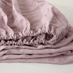 Drap-housse en lin pur 35cm gris clair