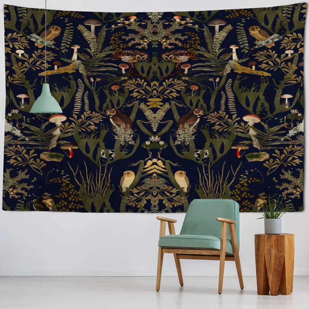 Tapisserie murale vintage plage feuilles polir