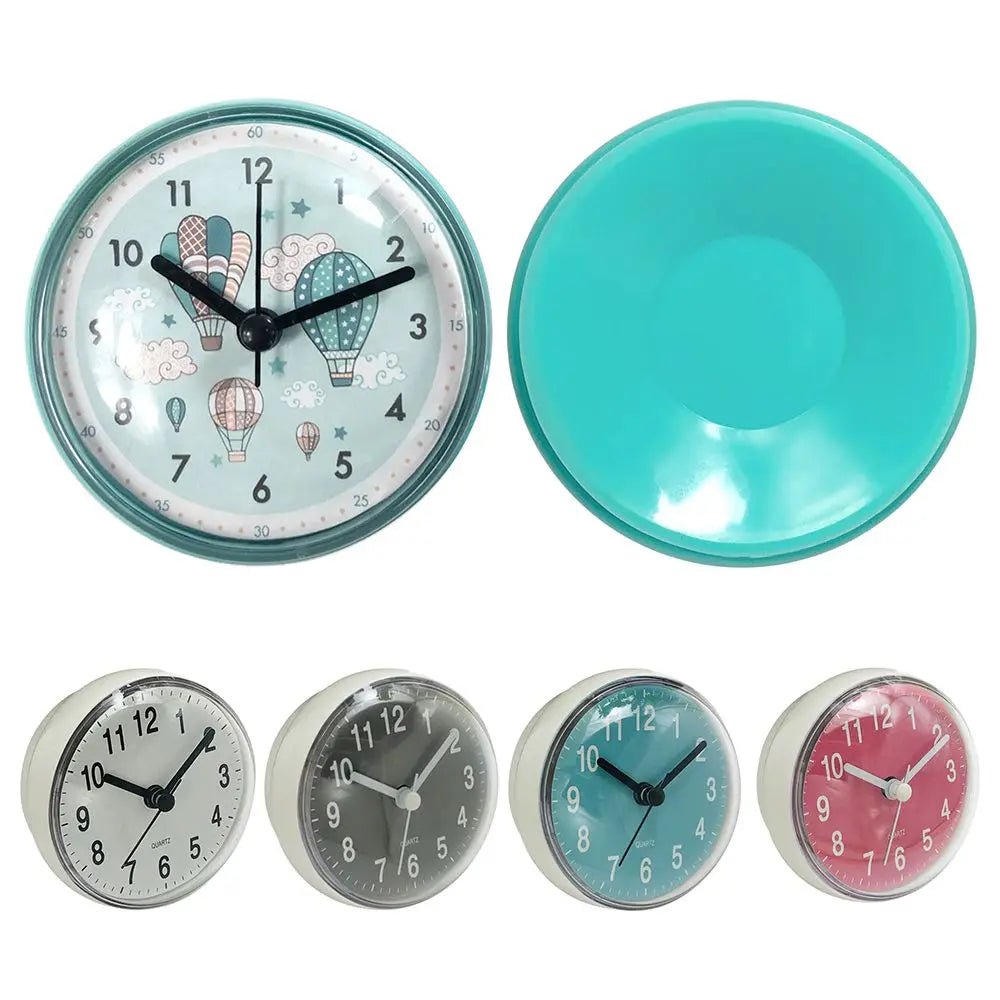 Mini horloge murale étanche verte 7cm ventouse