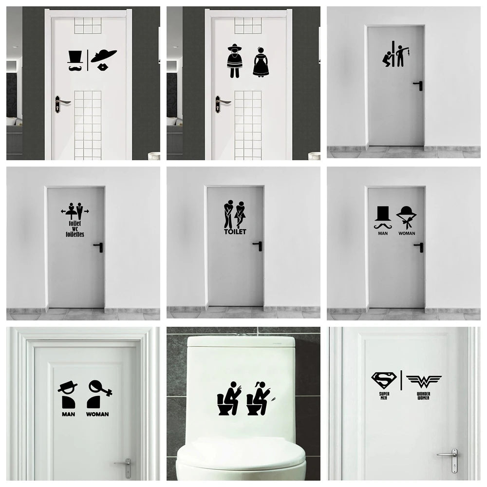 Autocollant mural créatif pour toilettes