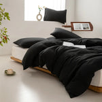 Housse de couette coton lavé king size beige