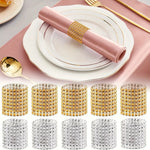 Rond de serviette doré brillant décoration table