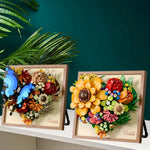 Cadre photo fleur 3D orange ornement mural