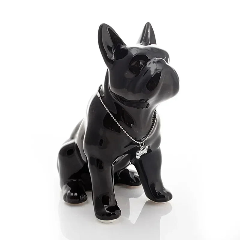 Décoration de salon avec statue de bouledogue français