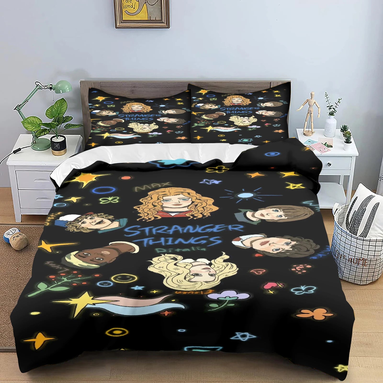 Housse de couette Stranger Things 3D violette