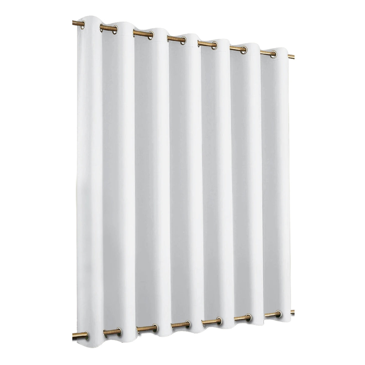 Rideau opaque blanc avec œillets, élégant et moderne, idéal pour un salon ou une chambre, offrant une belle luminosité et une ambiance paisible tout en préservant l'intimité.