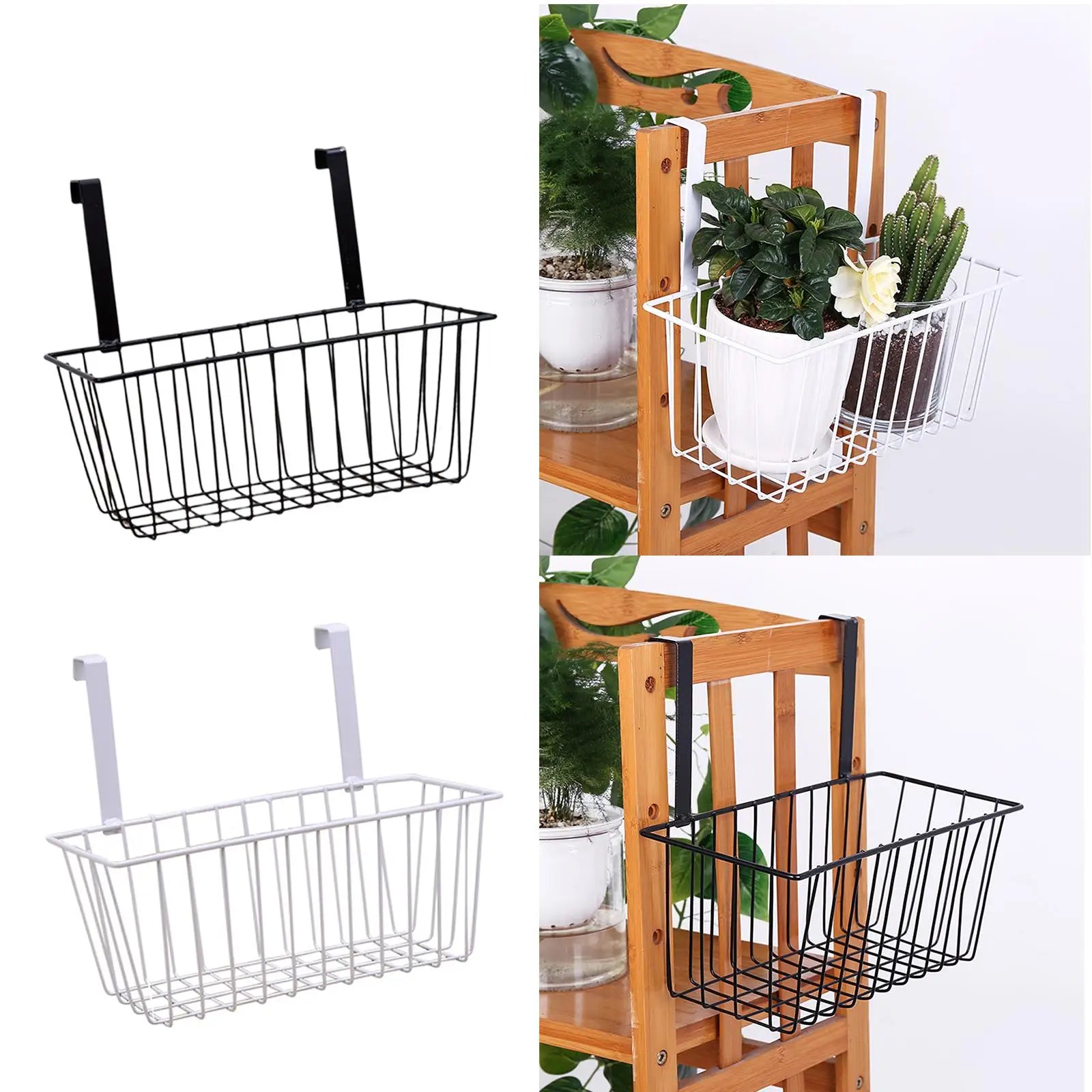 Panier de rangement suspendu en fer blanc pour cuisine