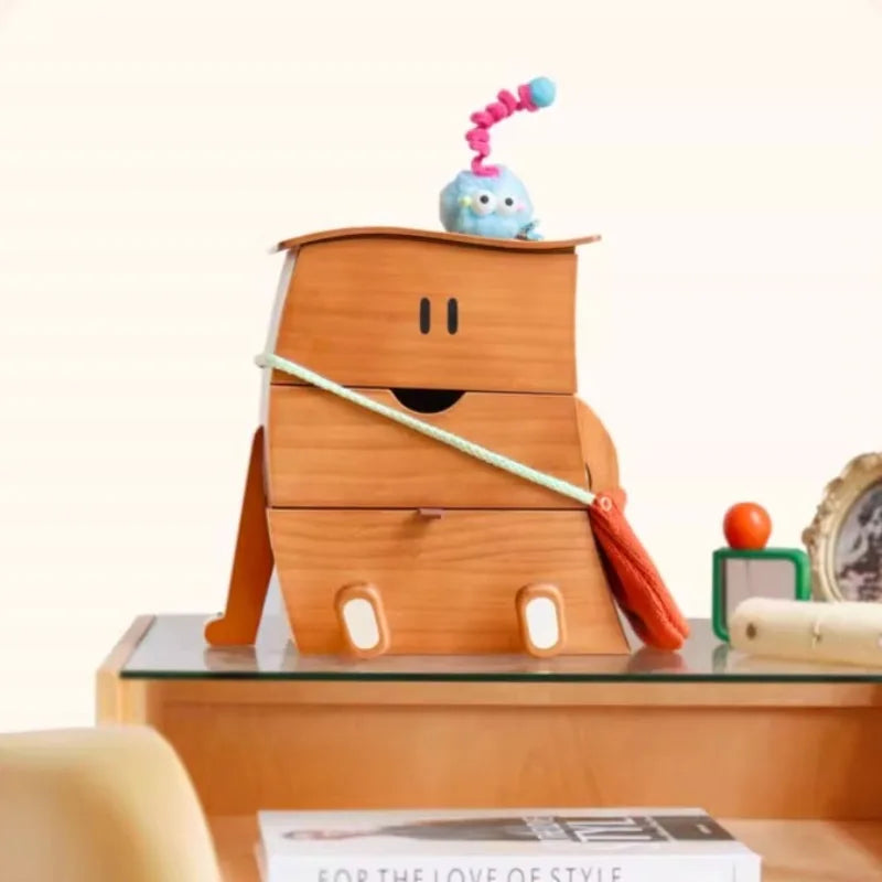 Boîte à bijoux en bois blanc sur un bureau décoratif