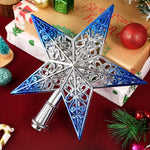 Topper de sapin bleu profond avec guirlandes
