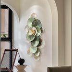 Vue de côté montrant les dimensions de la suspension murale fleurs 120cm